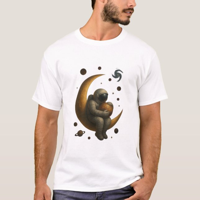 Space Hug - Bära av den omvända nära hjärtat T Shirt (Framsida)