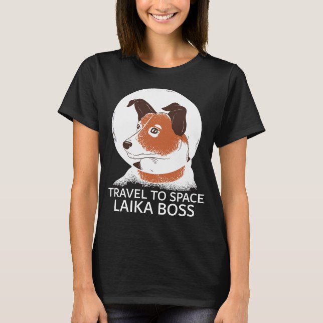 Space Hund Laika Astronaut NASA Birthday Gift T Shirt (Framsida)