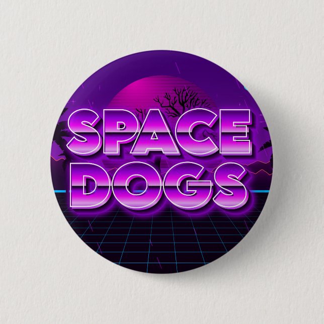 SPACE HUNDAR badge planet Knapp (Framsida)
