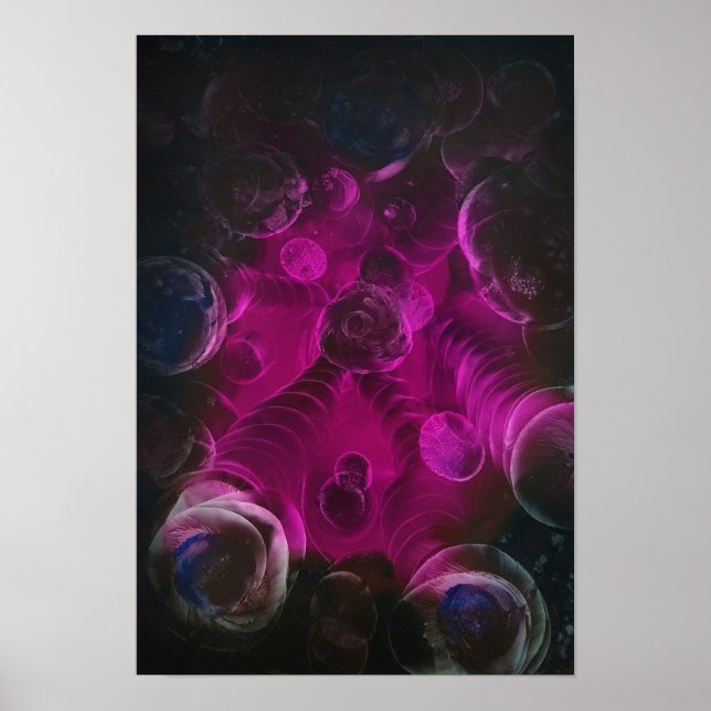 Space II - Prisbelönt Handmålad Abstrakt Poster (Framsidan)