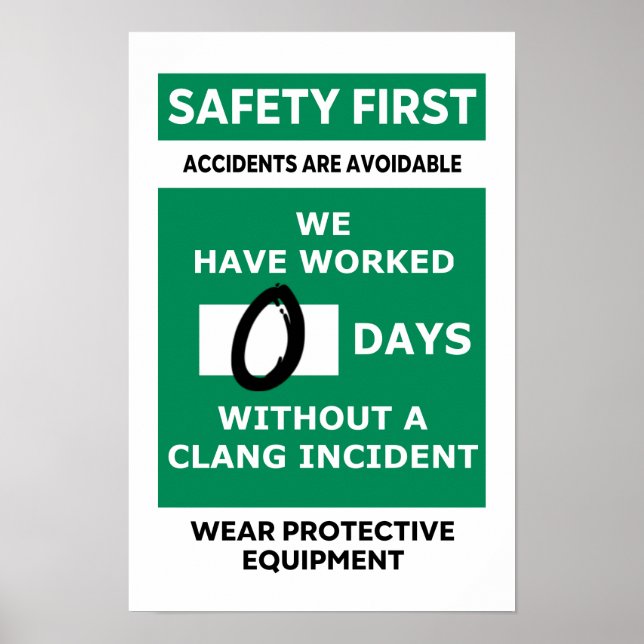 Space Ingenjör Clang Warning Poster (Framsidan)