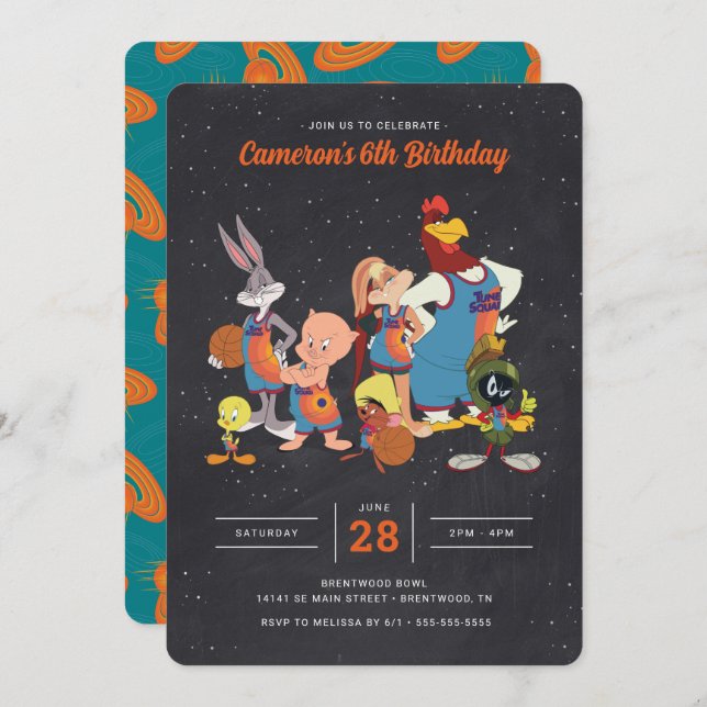 SPACE JAM: A NEW LEGACY™ Kritskiva Födelsedag Inbjudningar (Fram/baksida)