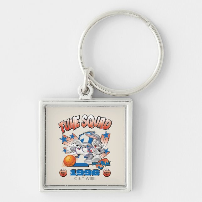 SPACE JAM™ BUGS BUNNY™ #1 Grafisk basketdesign Fyrkantig Silverfärgad Nyckelring (Framsidan)