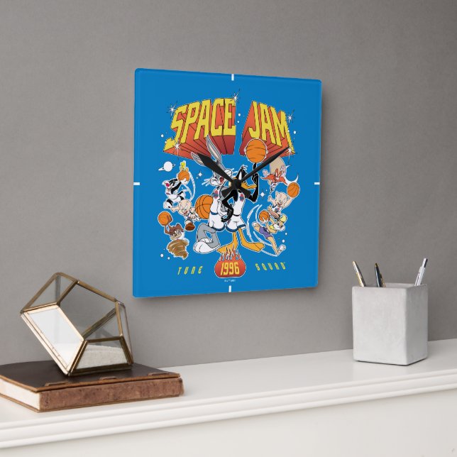 SPACE JAM™ TUNE SQUAD™ 1996 Grafik Fyrkantig Klocka (Kontor)