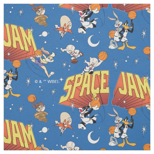 SPACE JAM™ TUNE SQUAD™ Outter Space Pattern Tyg (Provkarta)