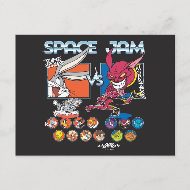 SPACE JAM™ TUNE SQUAD™ VS Monstars Laguppställning Vykort (Framsida)