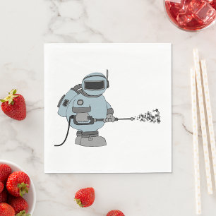 Space Janitor Spraying Stars Sci-Fi Astronaut Pappersservett