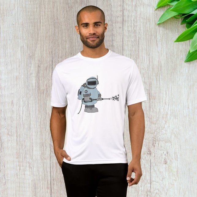 Space Janitor Spraying Stars Sci-Fi Astronaut T Shirt (Skapare uppladdad)