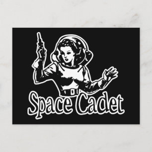 Space-kadett, svart och vitt vykort
