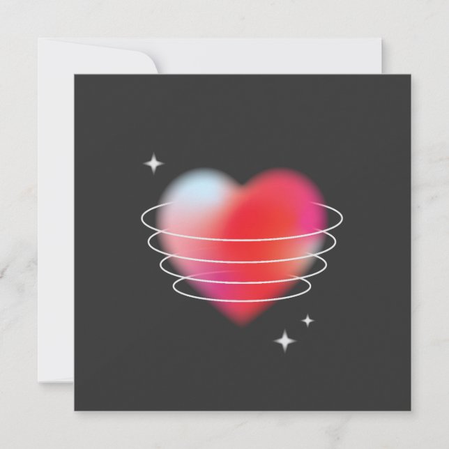 Space kärlek, röd hjärthistekdesign valentines day inbjudningar (Framsida)