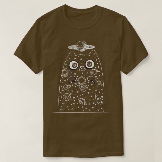Space-katt Doodle Galaxy Cat Cute Kitten Kids T Shirt (Design framsida)
