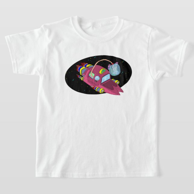 Space-katt T Shirt (Laydown)