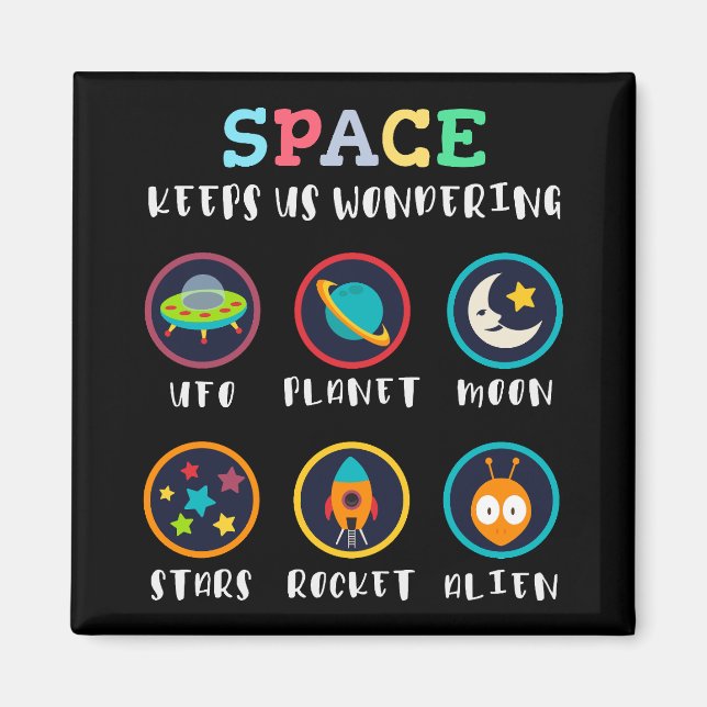 Space keeps us wondering magnet (Framsidan)