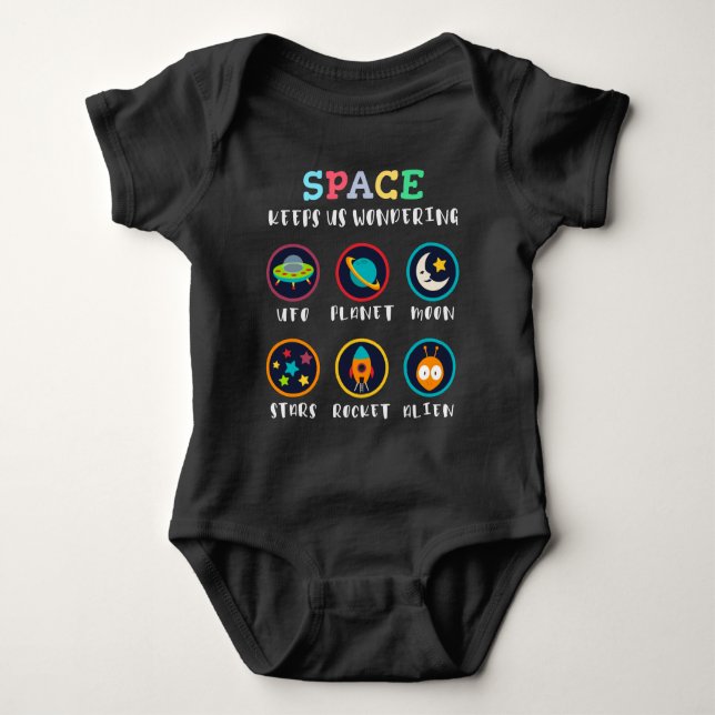 Space keeps us wondering t shirt (Framsida)