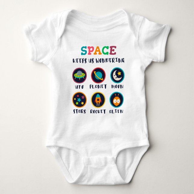Space keeps us wondering t shirt (Framsida)