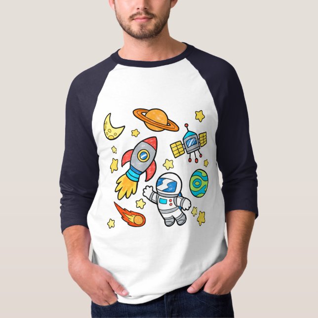 Space Kid baseball shirt T Shirt (Framsida)