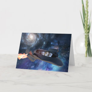 Space Kittens Joyride Farewell Card Kort