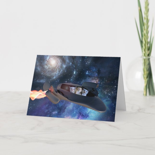 Space Kittens Joyride Farewell Card Kort (Framsida)
