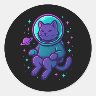 Space Kitty 2099 – Astronaut Cat Sticker Runt Klistermärke