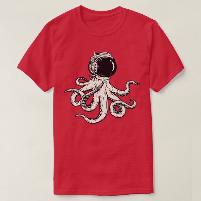 Space Kraken Funny Scientist Gift Octopus T Shirt (Design framsida)