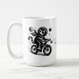 Space Lemur Astronaut Riding Bicycle - Madagascar  Kaffemugg