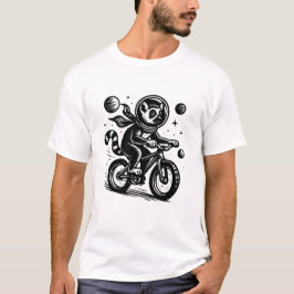 Space Lemur Astronaut Riding Bicycle - Madagascar  T Shirt