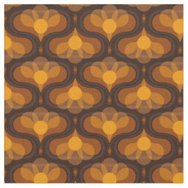 Space Lily Mustard Print Tyg