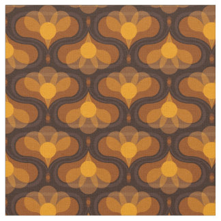 Space Lily Mustard Print Tyg