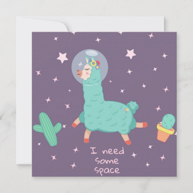 Space Llama Julkort (Framsida)