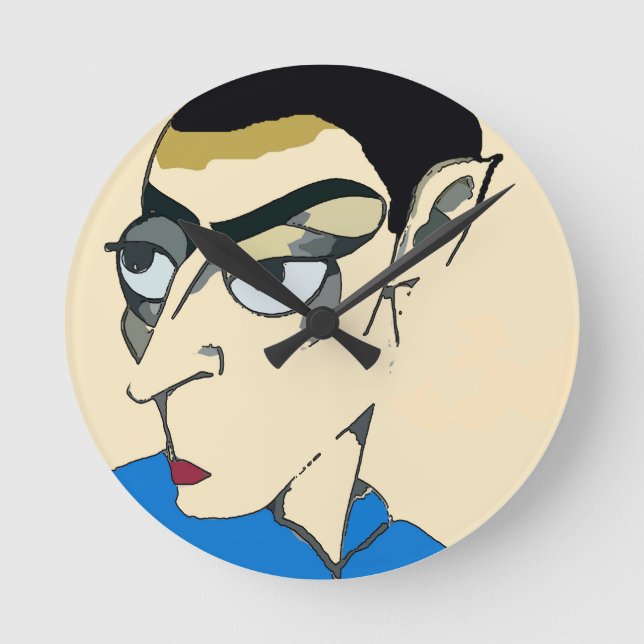 Space Man Alien Rund Klocka (Framsida)