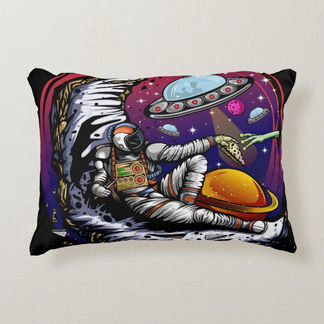 Space Måne Cheese Prydnadskudde (Framsidan)