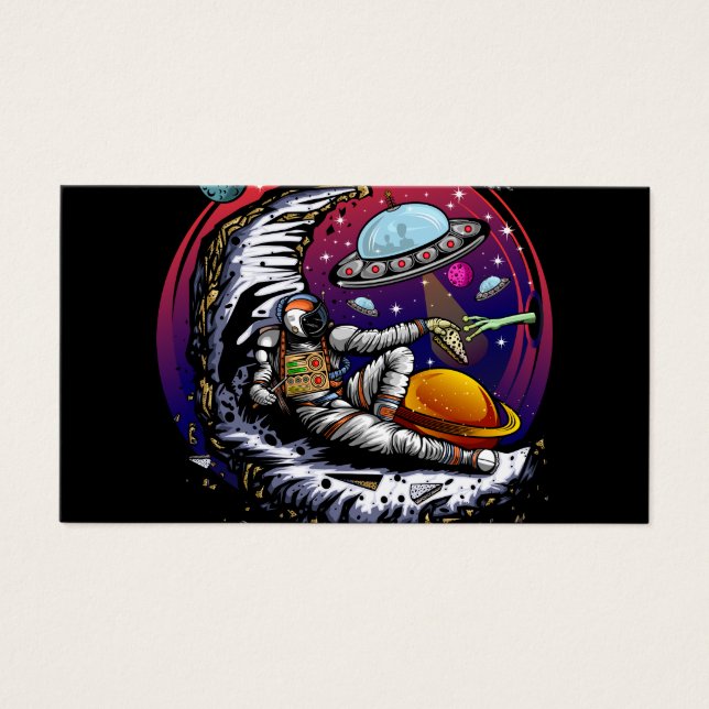 Space Måne Cheese Visitkort (Framsidan)