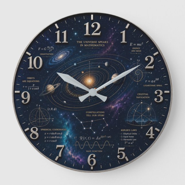 Space Mathematics Astronomy  Stor Klocka (Framsida)