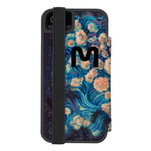 Space Mimosa Golden Nebula Blommar Incipio iPhone Wallet Skal (Folio Baksidan)