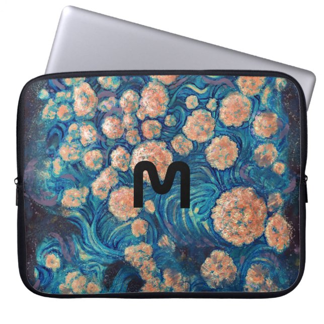 Space Mimosa Golden Nebula Blommar Laptop Fodral (Framsidan)