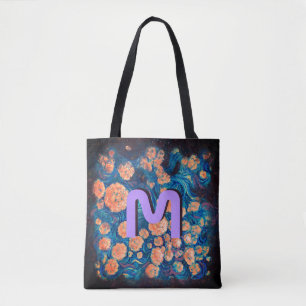 Space Mimosa Golden Nebula Blommar & Monogram Tygkasse