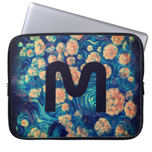 Space Mimosa Golden Nebula Blommar och brev Laptop Fodral