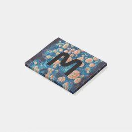 Space Mimosa Golden Nebula Blommar Post-it Block