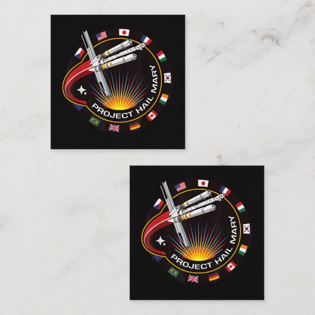 Space Mission Patch Fyrkantigt Visitkort (Fram/baksida)