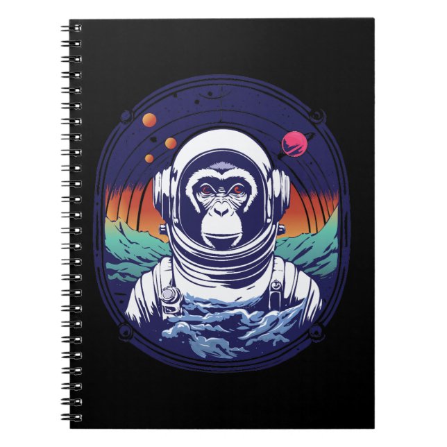 Space Monkey Astronaut Anteckningsbok (Framsidan)