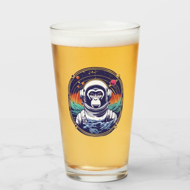 Space Monkey Astronaut Glaskopp (Framsida fylld)