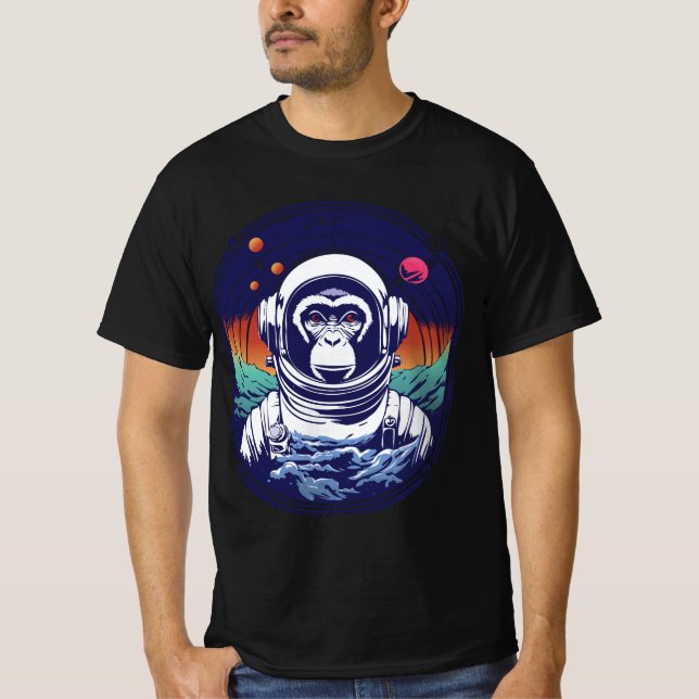 Space Monkey Astronaut T Shirt (Framsida)