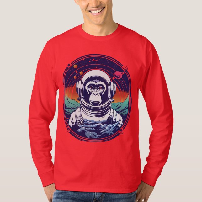 Space Monkey Astronaut T Shirt (Framsida)