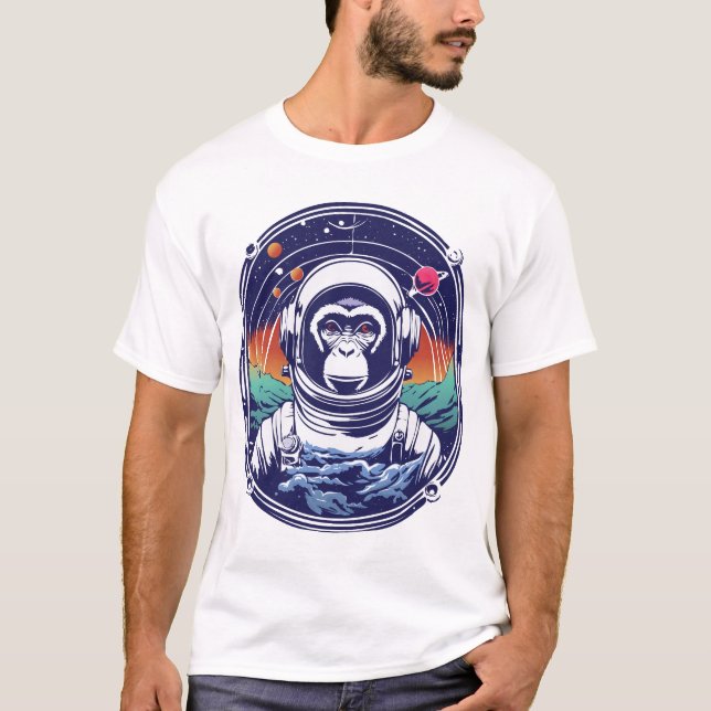 Space Monkey Astronaut T Shirt (Framsida)