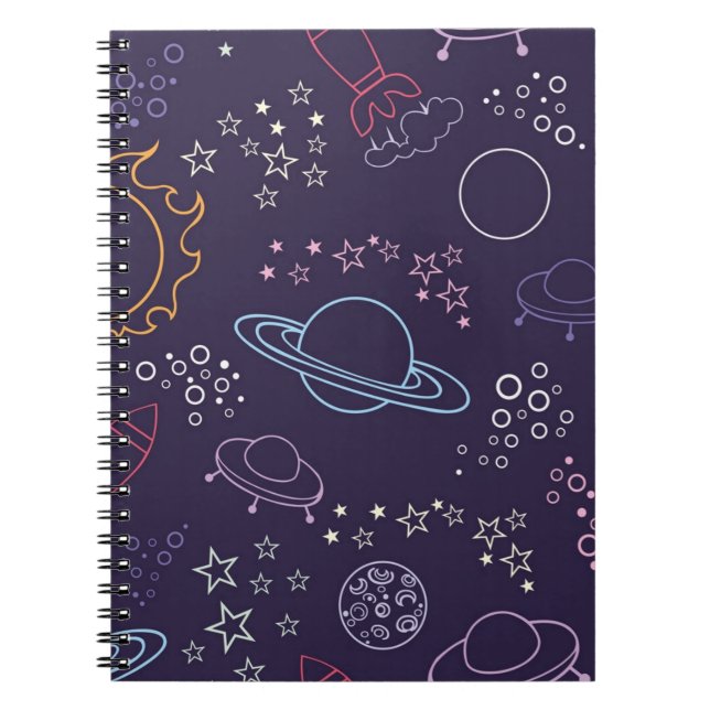 Space mönster anteckningsbok (Framsidan)