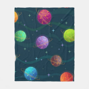 Space mönster fleecefilt