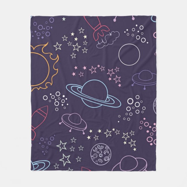 Space mönster fleecefilt (Framsidan)