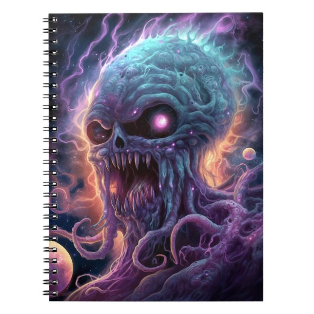 Space Monster Horror Art Anteckningsbok (Framsidan)