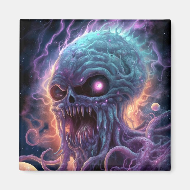 Space Monster Horror Art Magnet (Framsidan)