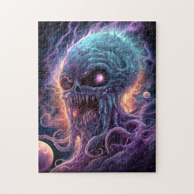 Space Monster Horror Art Pussel (Vertikal)